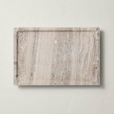 8"x12" Footed Marble Countertop Tray Warm Beige - Hearth & Hand™ with Magnolia: Acacia Wood Bas... | Target