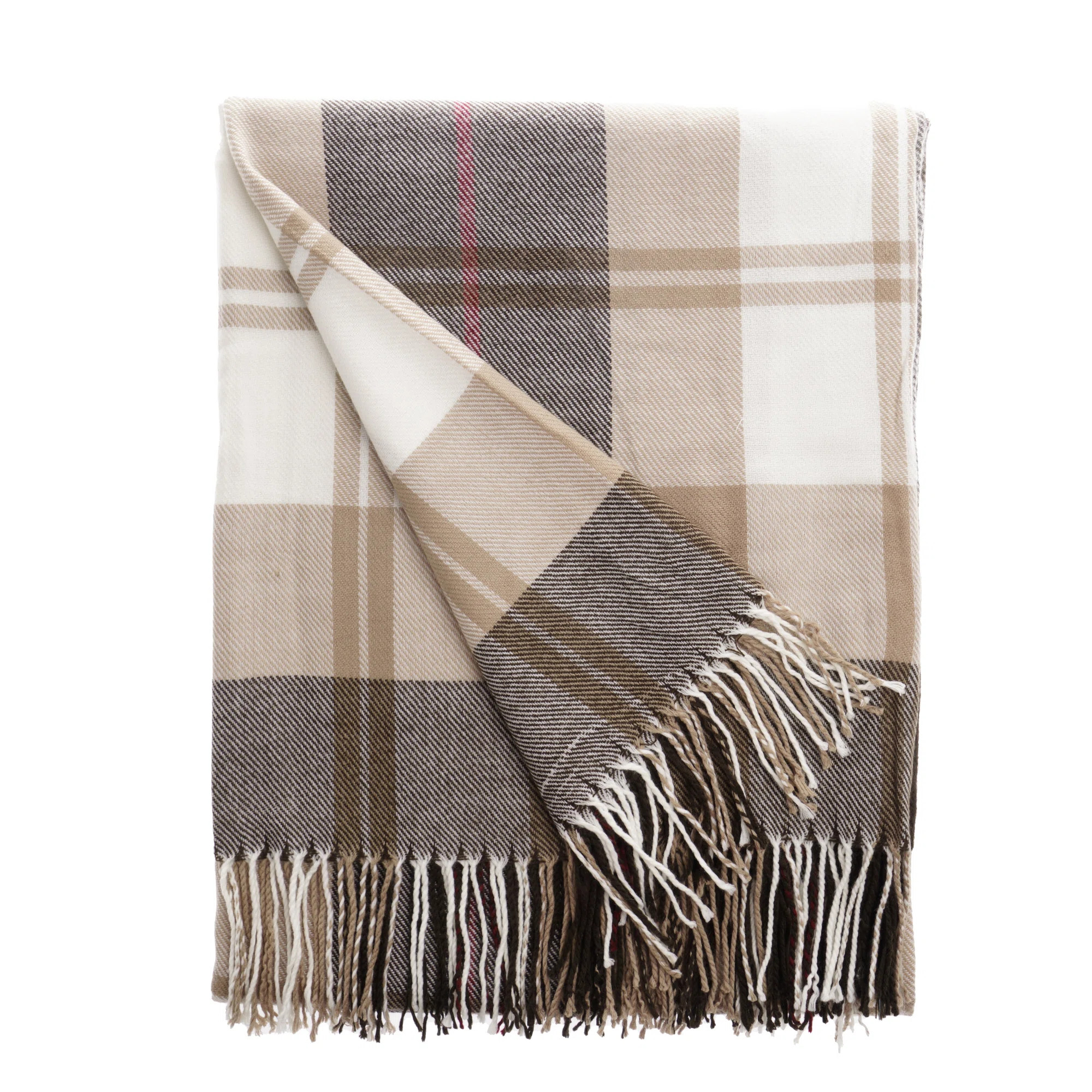 Yarn-Dyed Modern Plaid Throw, Checkered Throw Blanket for Couch | Wayfair North America