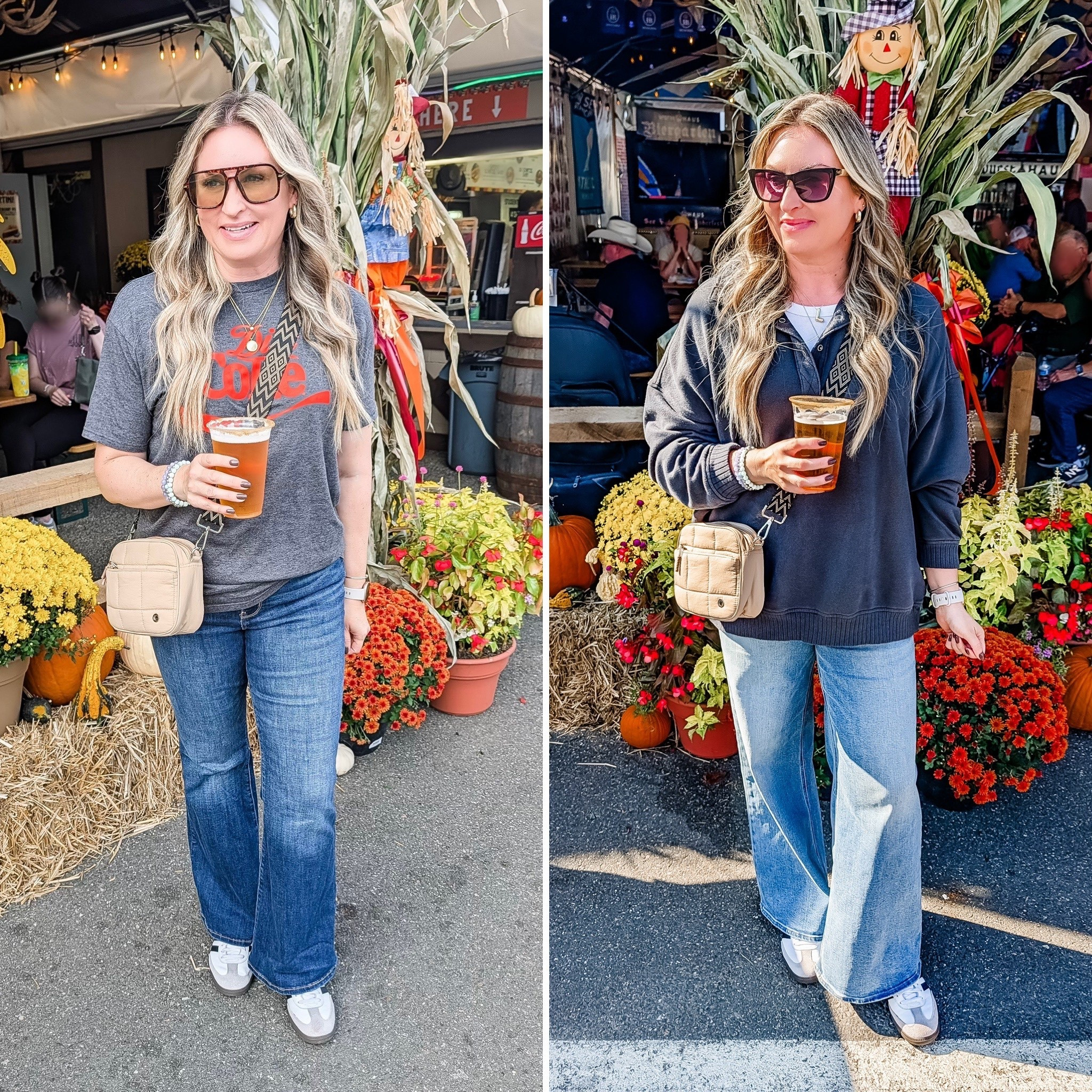 Fall fun at the Big E Fair! Jeans on right size up if in between. Jeans in left TTS. Wearing size L in Diet Coke tee. Sweatshirt on right side down. I’m in M with room. 

#LTKOver40 #LTKMidsize #LTKFallSale