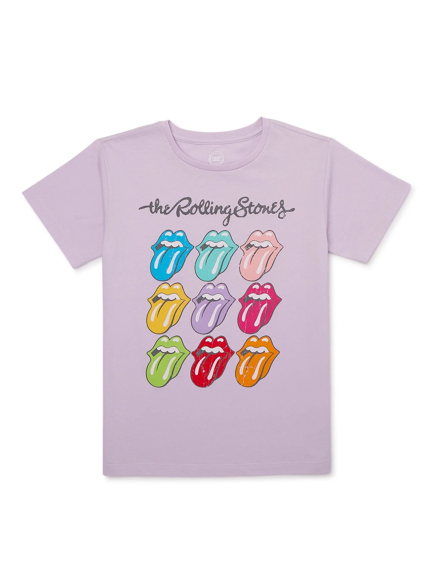 Wonder Nation Girls Rolling Stones, Crew Neck, Short Sleeve, Graphic T-Shirt, Sizes 4-18 | Walmart (US)
