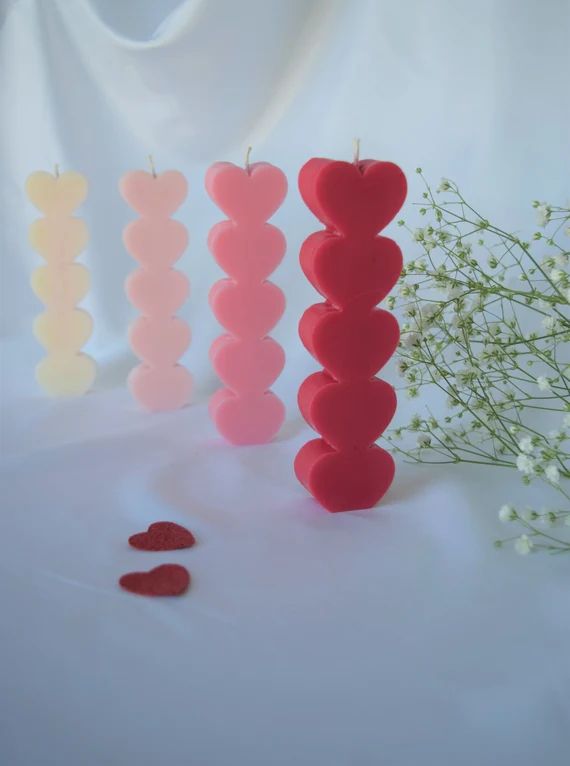 FREE SHIPPING  Valentine's Day Candle  Stacked Hearts | Etsy | Etsy (US)