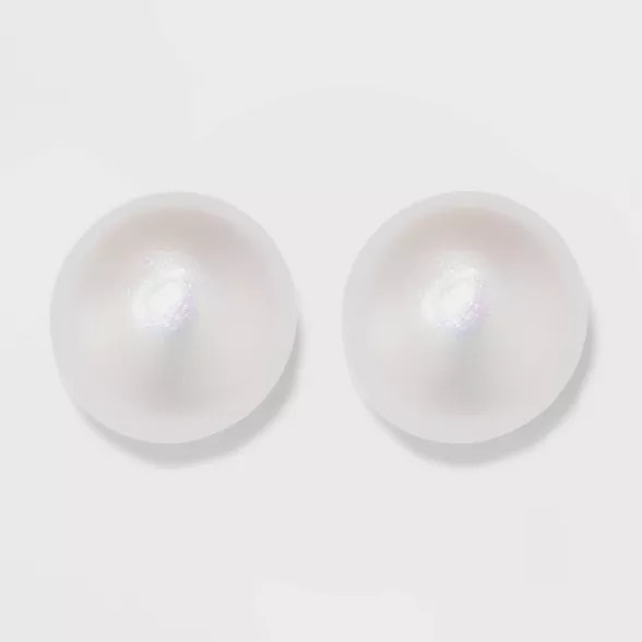 Sterling Silver Freshwater Pearl Stud Fine Jewelry Earrings - A New Day™ Silver/White | Target