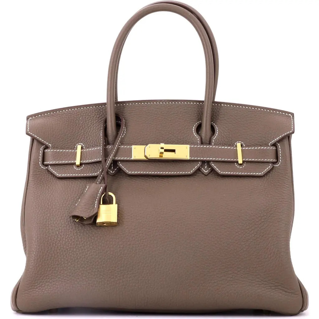Pre-Owned Hermes Birkin Handbag Grey Togo with Gold Hardware 30 in Etoupe at Nordstrom, Size Small | Nordstrom