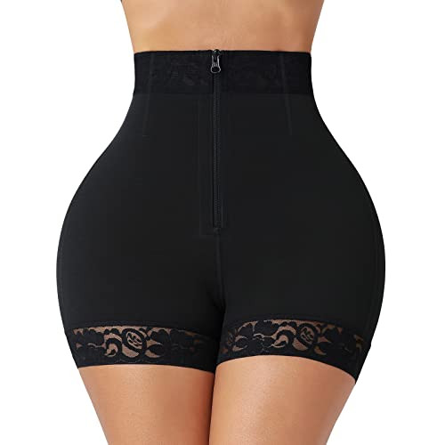 FeelinGirl Women Butt Lifter Shapewear Tummy Control Panties Firm Compression Mid-Thigh Shorts Black XL | Amazon (US)