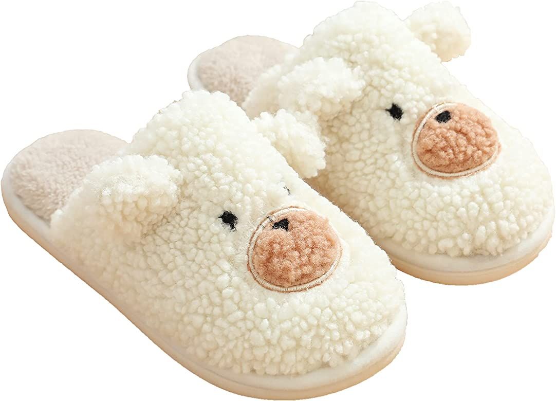 Jbciuds Women’s Slippers Cute Bear Fluffy Memory Foam House Slippers Warm Plush Bedroom Anti-Sl... | Amazon (US)