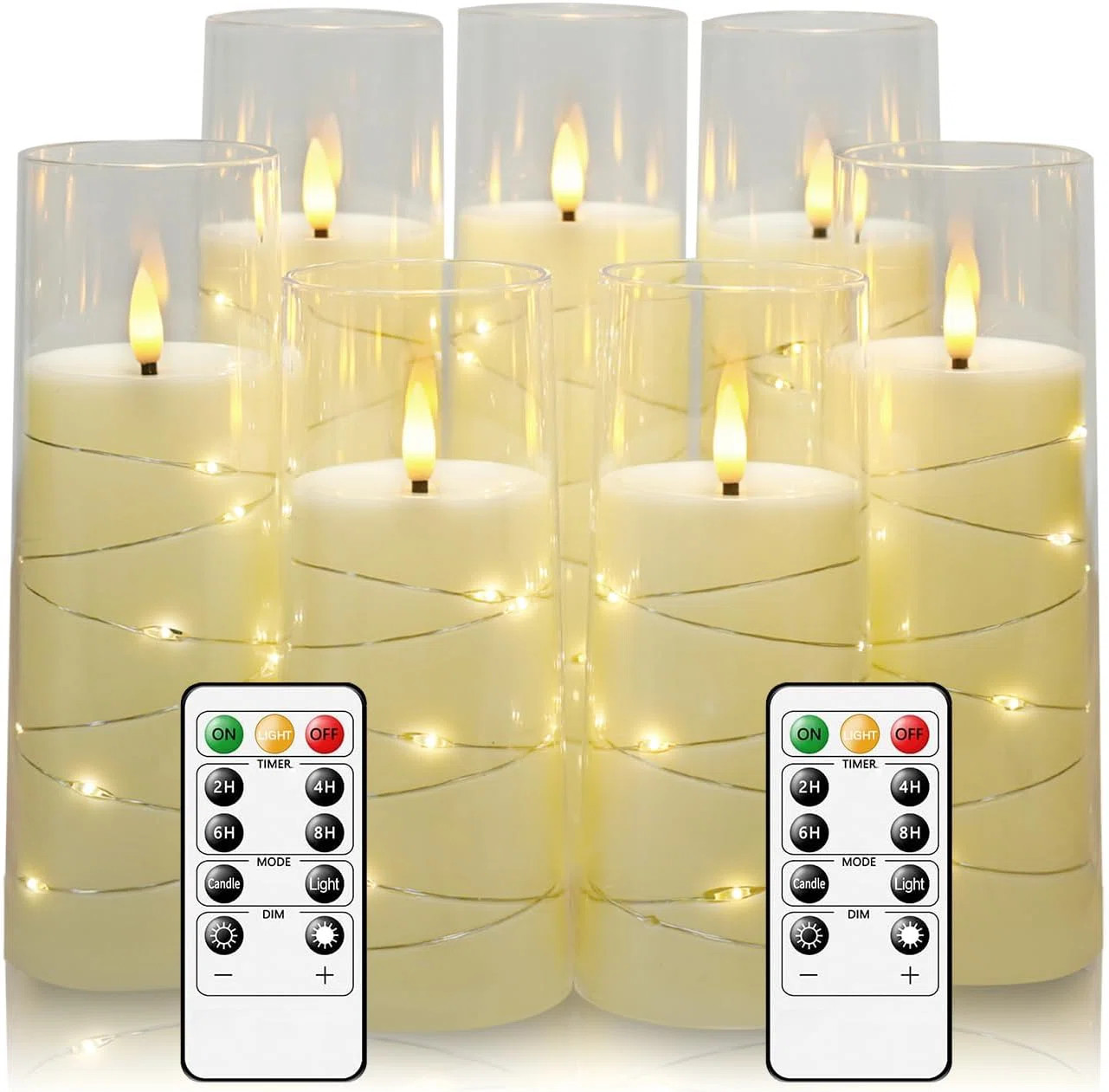 Flameless Candles With Embedded Star String, Battery Operated LED Pillar Candles With Timer And R... | Wayfair North America