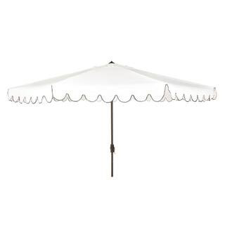 Venice 11 ft. Aluminum Market Tilt Patio Umbrella in White/Black | The Home Depot