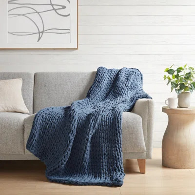 Madison Hand Made Chunky Double Knit Throw Blanket | Wayfair North America