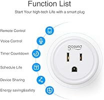 Smart Plug, Gosund WiFi Outlet Mini Socket Work with Alexa and Google Home, Remote Control, No Hu... | Amazon (US)