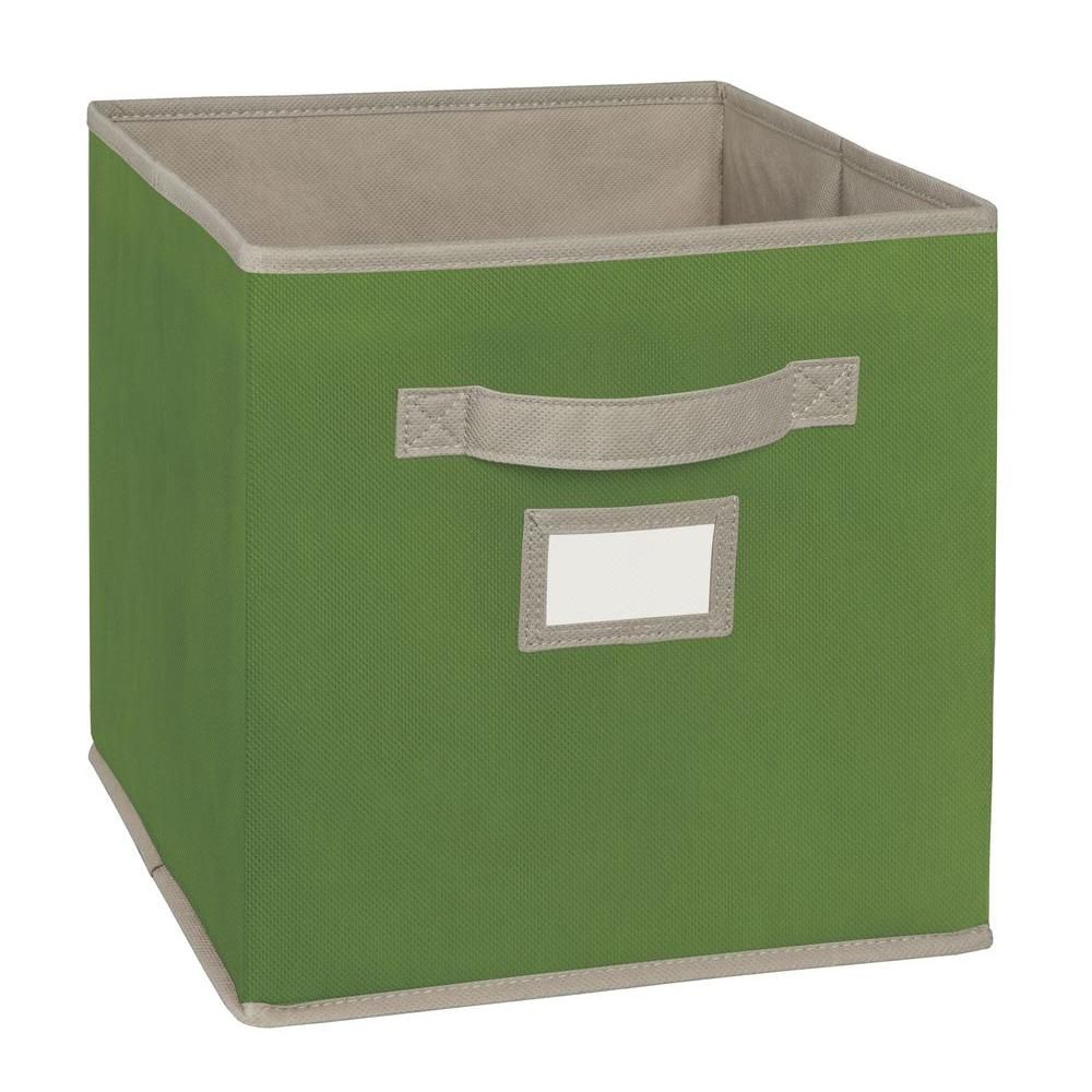 ClosetMaid 11 in. D x 11 in. H x 11 in. W Green Fabric Cube Storage Bin | The Home Depot