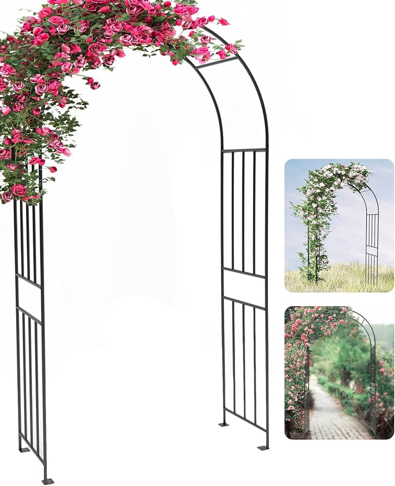 Aesthetic Garden Arbor, 86in Sturdy & Durable Metal Archway w Ground Stakes to Enhance Stability,... | Amazon (US)
