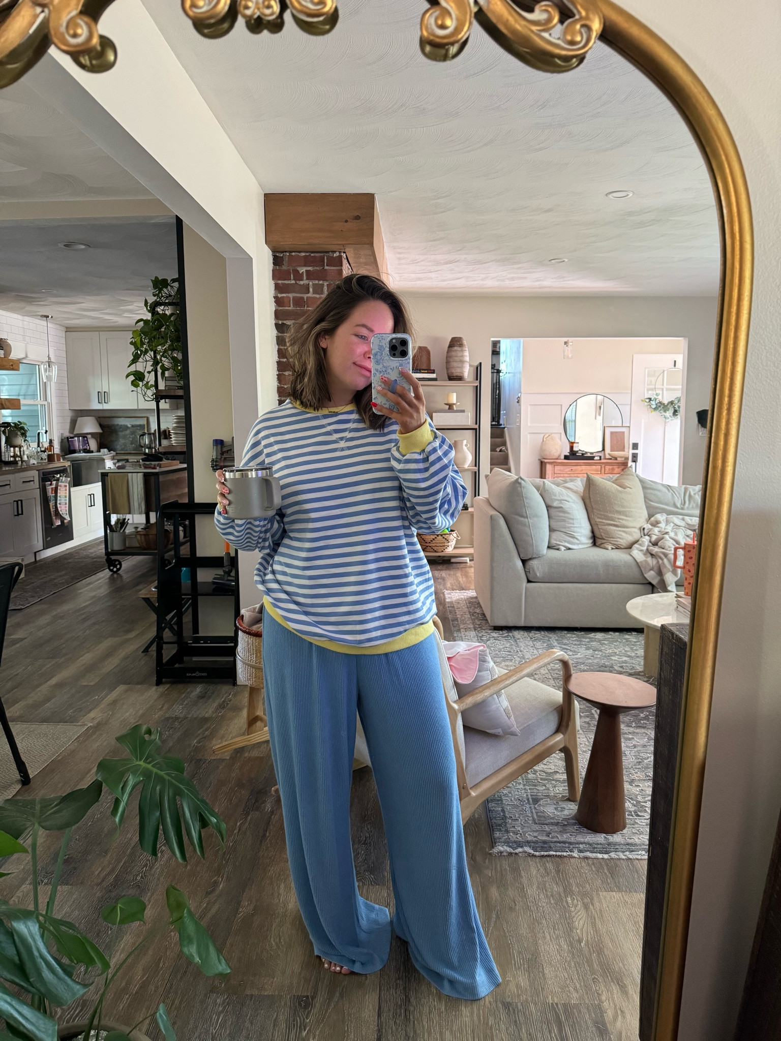 Amazon striped top with the best lounge wide leg pants 💙 love how these look together! So fun 🥰

Amazon striped top, free people lookalike, blue and yellow, target lounge pants, target lounge, wide leg pants 

#LTKFindsUnder50 #LTKSeasonal