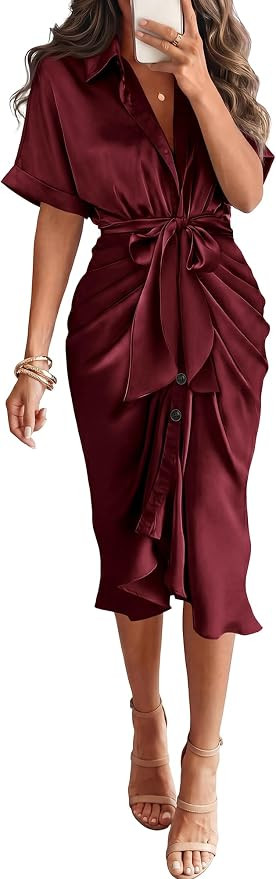 BTFBM Maxi Dresses for Women Business Casual Outfits | Amazon (US)