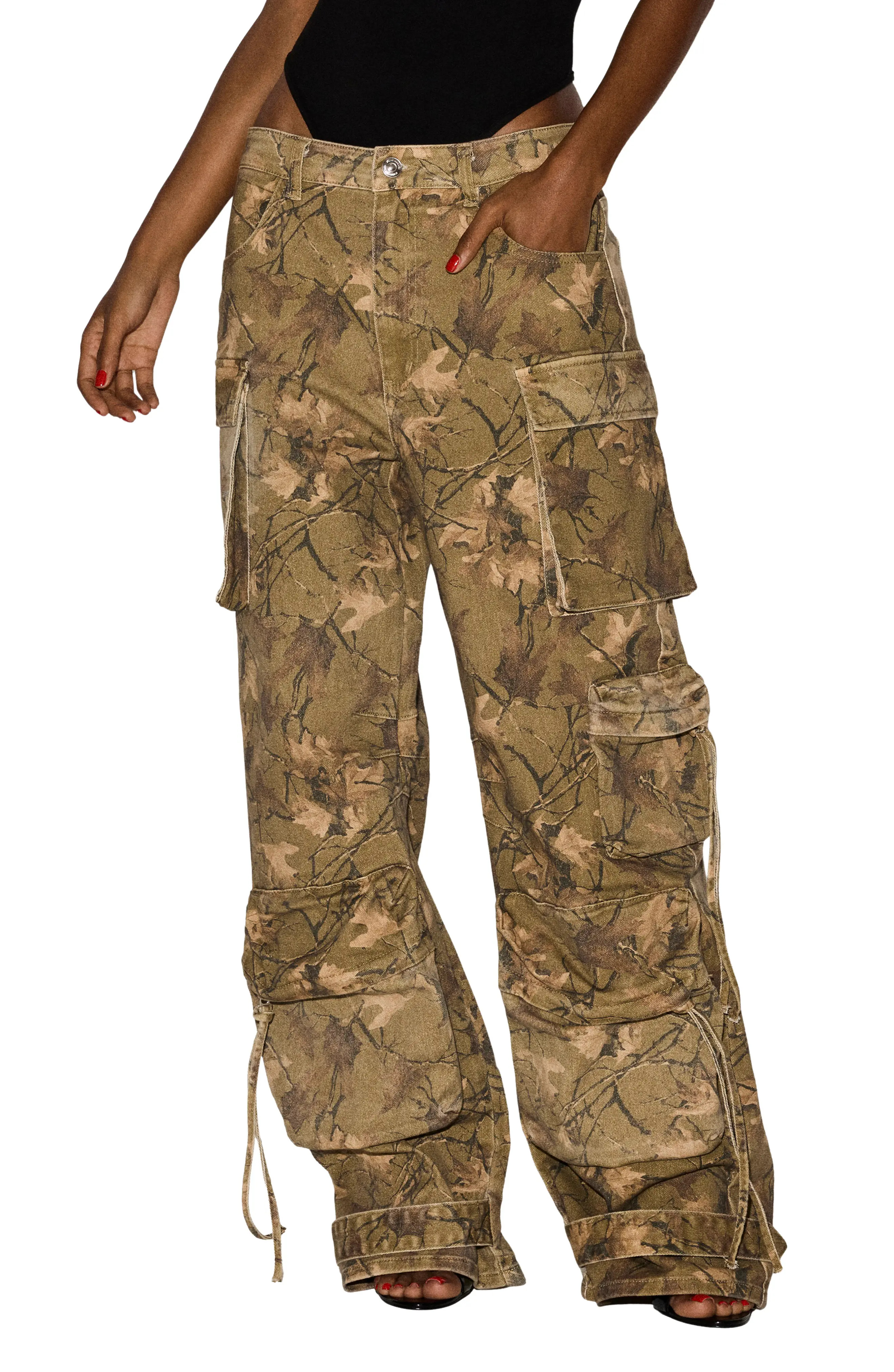 Steve Madden Duo Print Wide Leg Cargo Pants (Women) | Nordstrom | Nordstrom