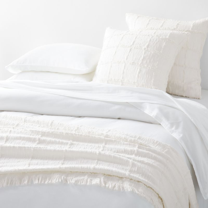 Chalet Textured White Cotton Coverlets and Pillow Sham | Crate & Barrel | Crate & Barrel