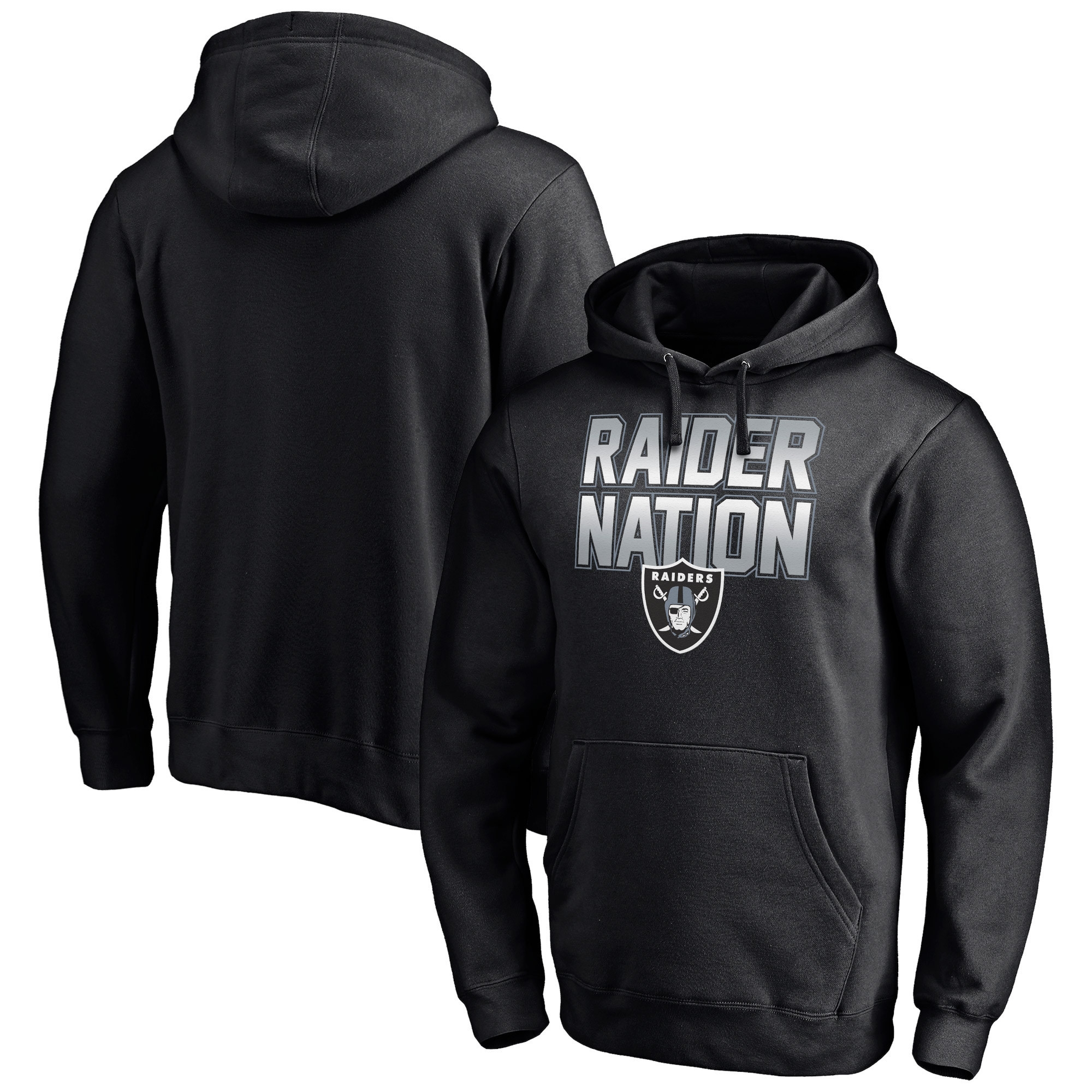 Men's Fanatics Black Las Vegas Raiders Hometown Collection Raider Nation Fitted Pullover Hoodie | Fanatics
