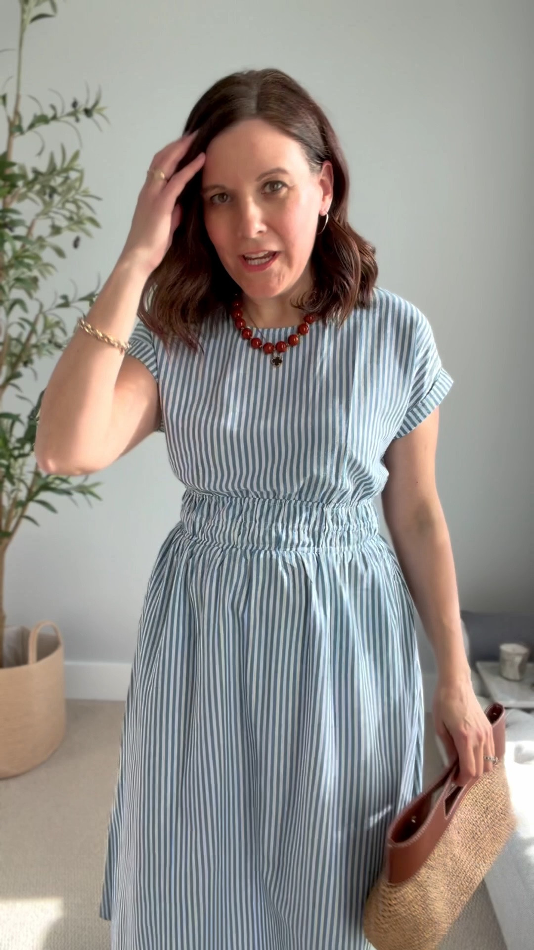 This Amazon dress is made from a nice fabric that has a linen-like feel but is low wrinkles. It’s lightweight but not see through. It has pockets, an elastic defined waist and short sleeves. It fits true to the sizing chart. I’m in a medium. This is perfect for work, or a special event. It’s on the shortlist for my nephews’ graduations.

#LTKOver40 #LTKMidsize #LTKSaleAlert