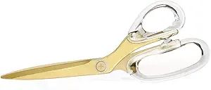 russell+hazel Acrylic Scissors, Left or Right Hand, Clear and Gold-Toned, 9” | Amazon (US)