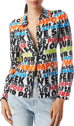 Alice + Olivia Willa Silk Shirt | Nordstrom | Nordstrom