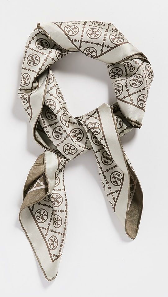 T Monogram Double Sided Silk Square | Shopbop