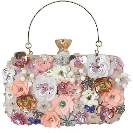 Beaded Purses for Women Gold Black Clutch Evening Bags Flower Clutch Cocktail Purses for Women Wedding Guest | Walmart (US)