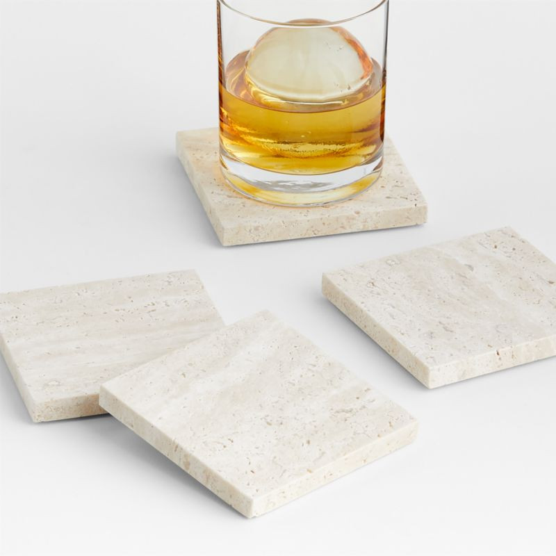 Travertine Coasters, Set of 4 + Reviews | Crate & Barrel | Crate & Barrel