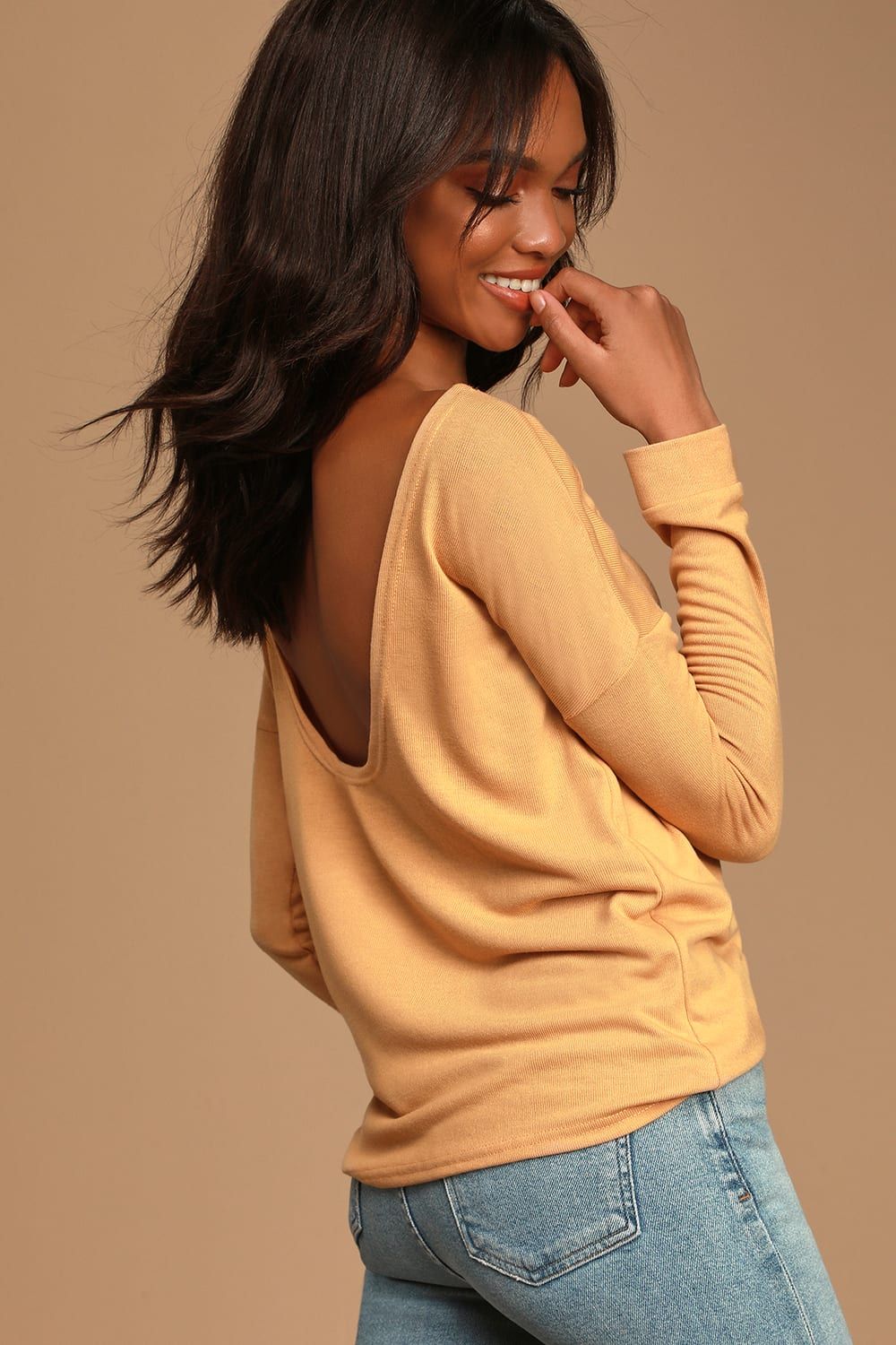 Afternoon Daydream Mustard Yellow Backless Sweater | Lulus (US)