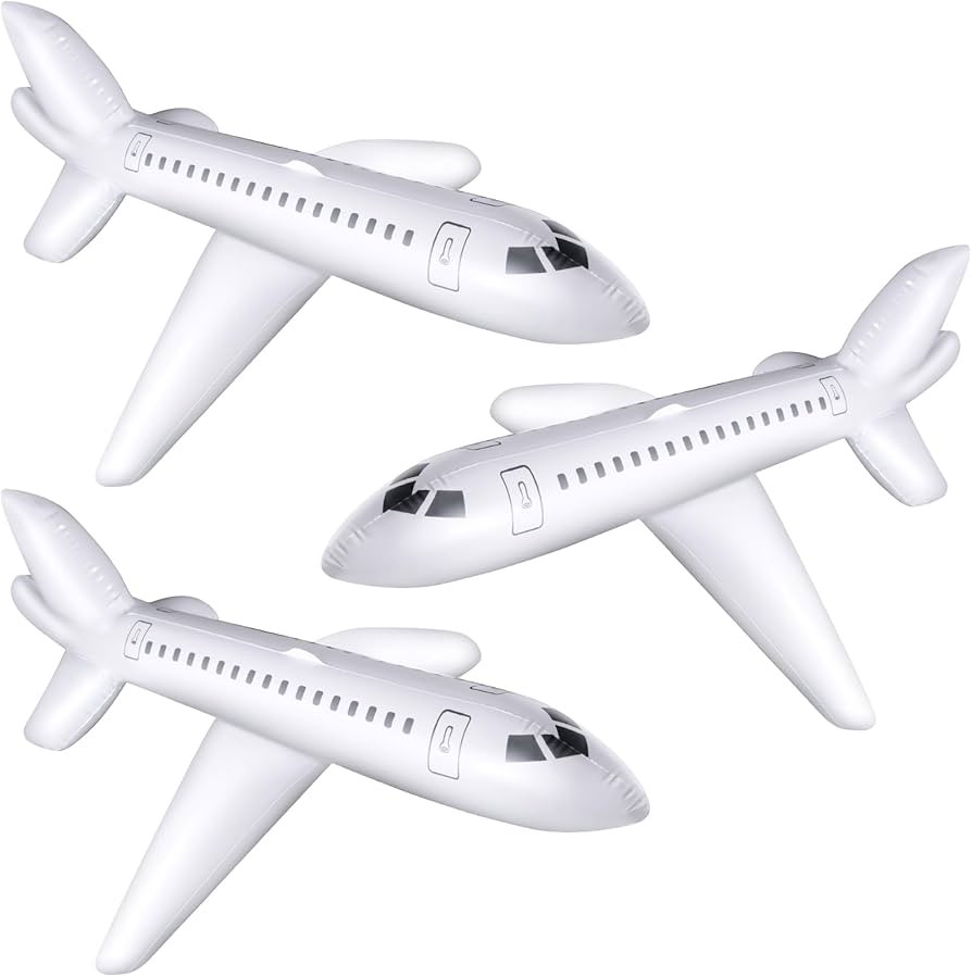 Syhood 3 Pcs 40 Inch White Large Inflatable Airplane Balloon Aviation Themed for Outdoor Birthday... | Amazon (US)