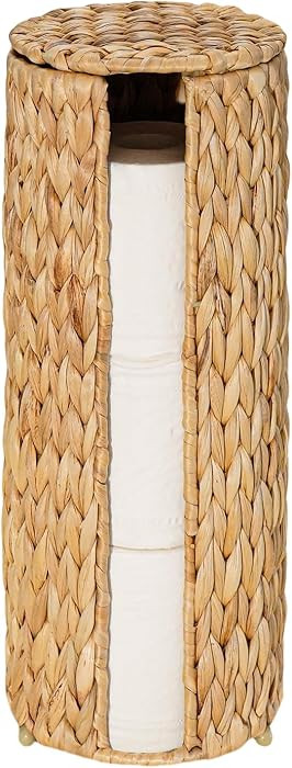 Water Hyacinth Paper Roll Holder, Wicker Toilet Paper Holder Stand for Bathroom, 3 Rolls of Toilet Paper Storage, Toilet Roll Holder Stand for Bathroom and Under Sink | Amazon (US)