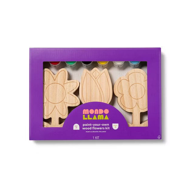 3pk Paint Your Own Wood Layered Flowers - Mondo Llama™ | Target
