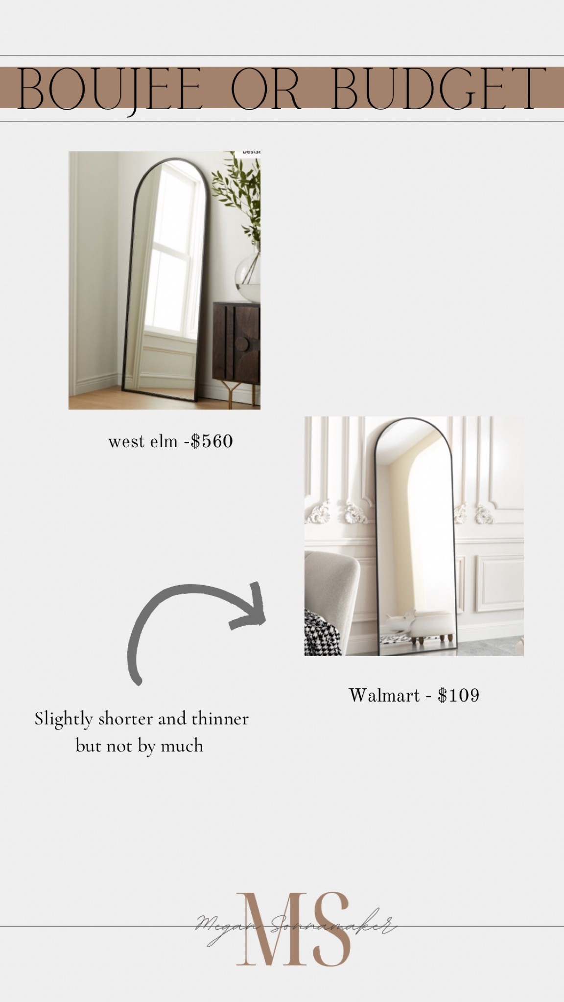 Arched floor length mirrors for every budget. Can hardly tell the difference to me! 

#LTKsalealert #LTKhome