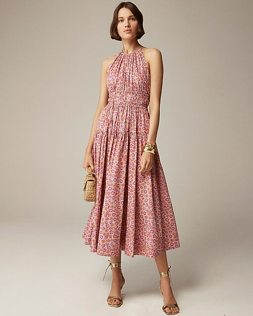 Tie-waist halter dress in Liberty® Ellie fabric | J. Crew US