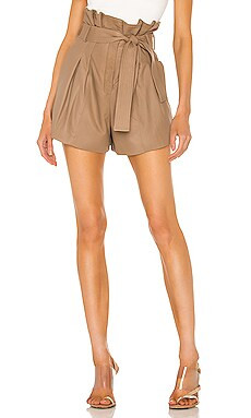 LAMARQUE Jaira Leather Short in Desert from Revolve.com | Revolve Clothing (Global)