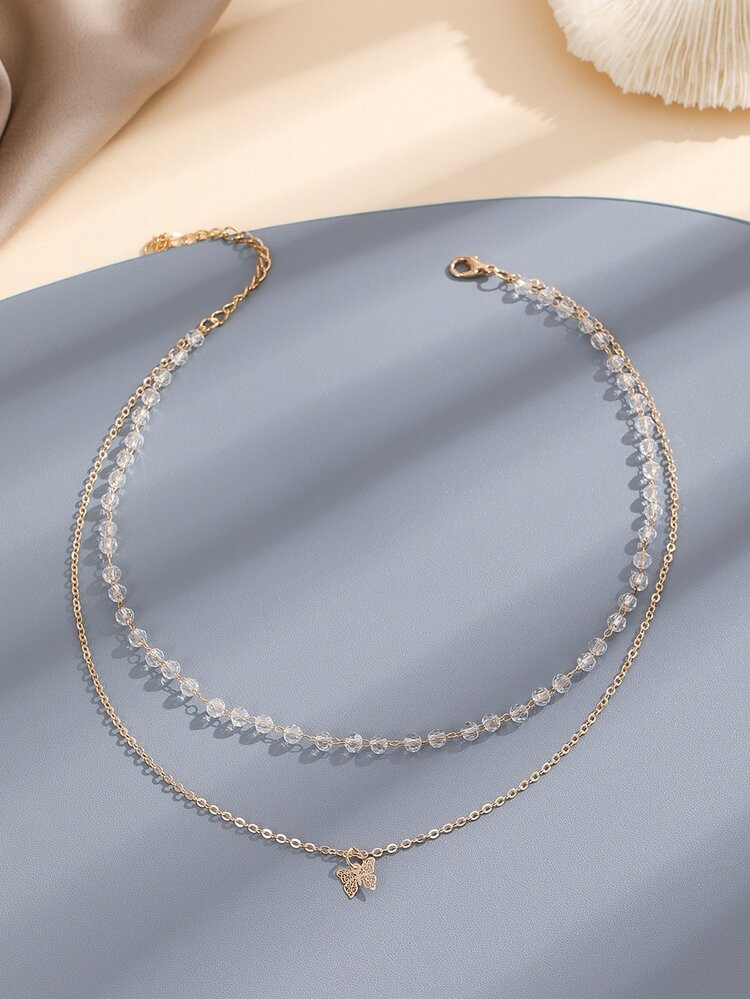 Butterfly Charm Layered Necklace | SHEIN