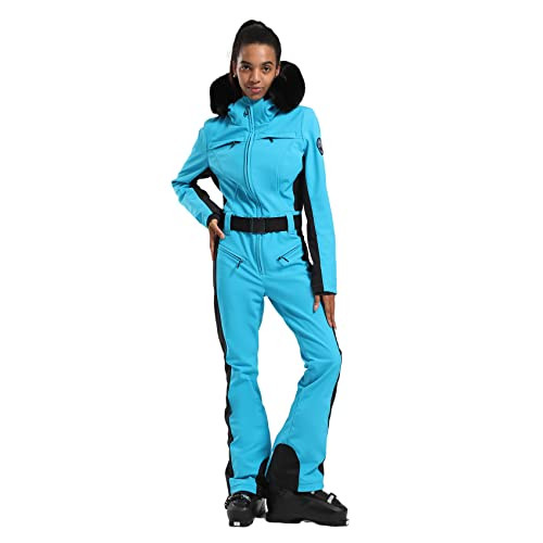GSOU SNOW Women Ski Suit One Piece Snowsuit Snowboard Slim Insulated Jumpsuit Waterproof Windproof for Winter Sports,Rose Red XL | Amazon (US)