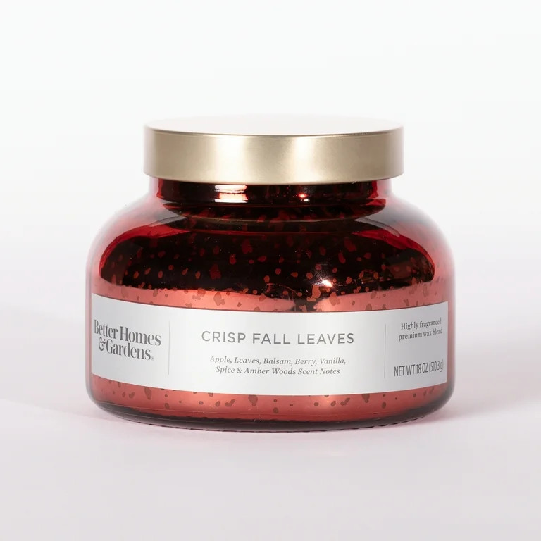 Better Homes & Gardens 18oz Crisp Fall Leaves Mercury 2-Wick Jar Candle - Walmart.com | Walmart (US)