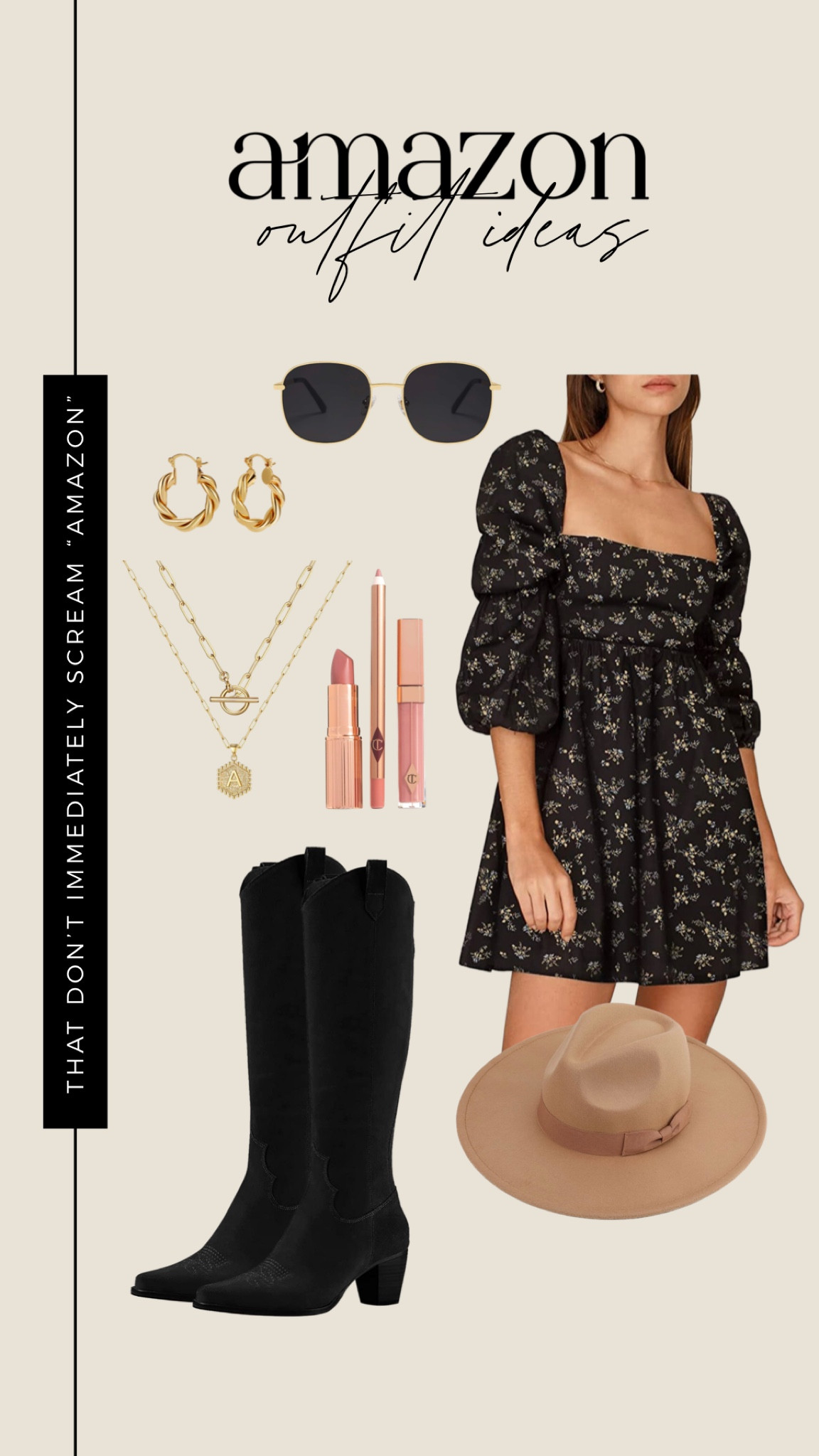 Amazon fall outfit idea. Dress & boots. 

