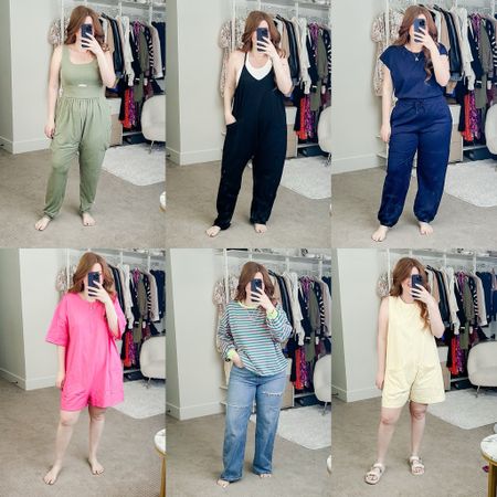 FreePeople lookalikes from amazon. Wearing size large in all. 

Spring outfit. Travel outfit. 

#LTKfindsunder50 #LTKsalealert #LTKmidsize