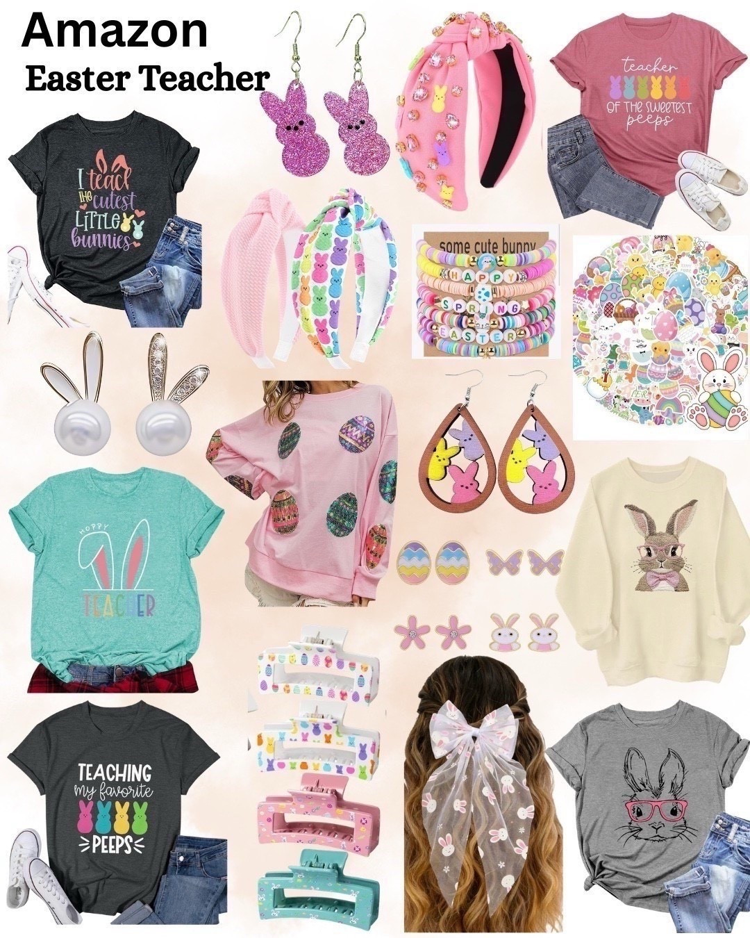 Easter teacher. Easter earrings. Easter headband. Easter teacher tshirt. Easter stickers. Amazon Easter 

#LTKSaleAlert #LTKWorkwear #LTKootd