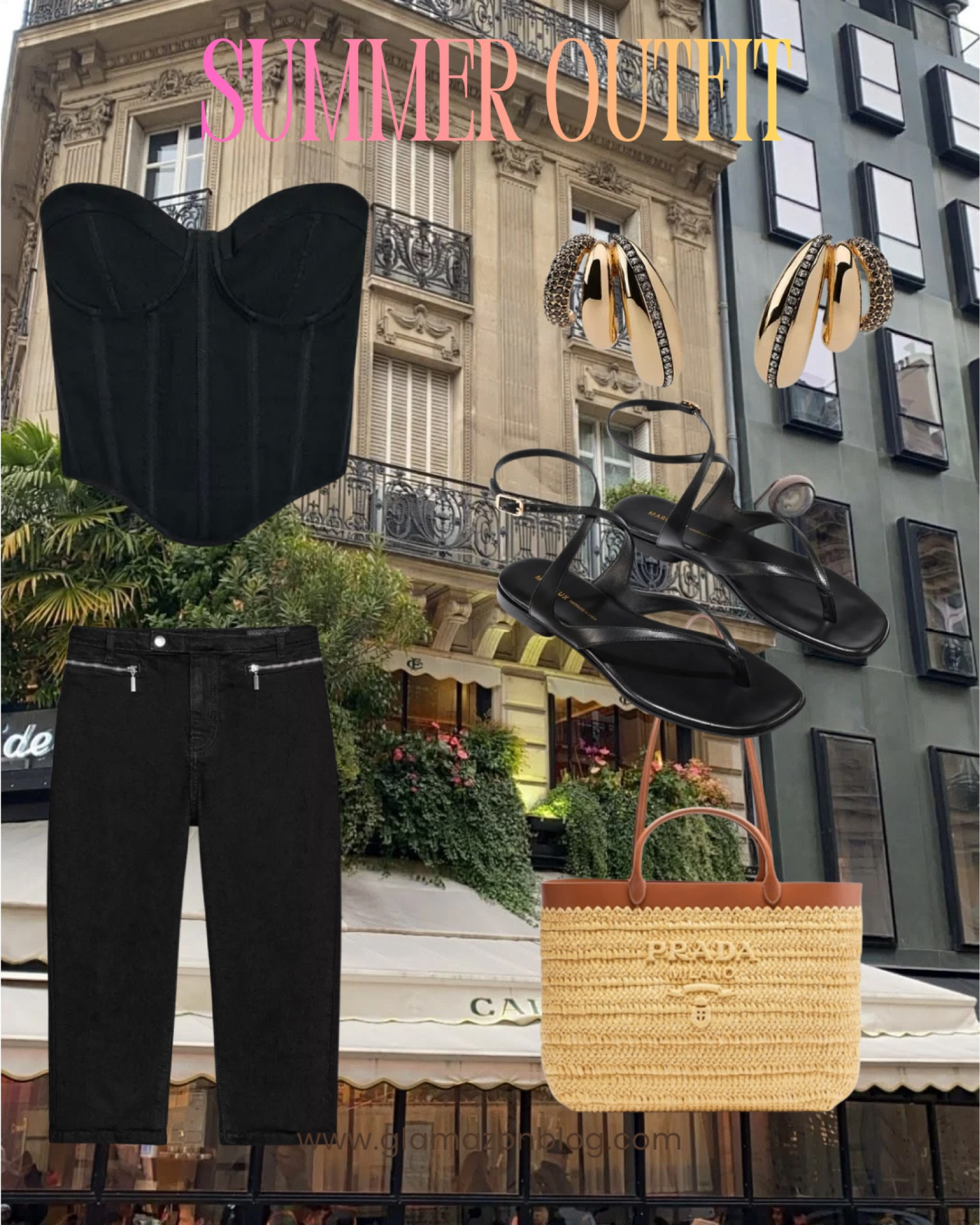 Capri shorts, black corset, Zara corset, prada bag 

#LTKstyletip #LTKsummer #LTKspring