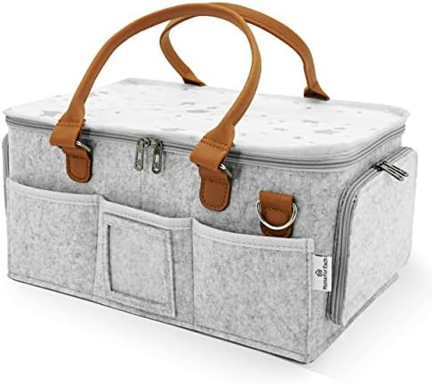 Home For Each - Portable Diaper Caddy Storage Bag with Roll Lid and Removable Dividers, Caddy Organi | Amazon (US)