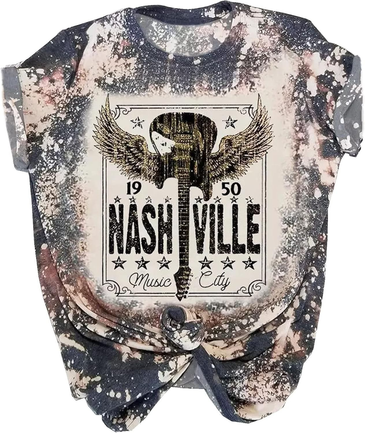 Country Music Bleached Tshirt Tops Women Casual Rock Band Tshirt Vintage Letter Printed Graphic S... | Amazon (US)