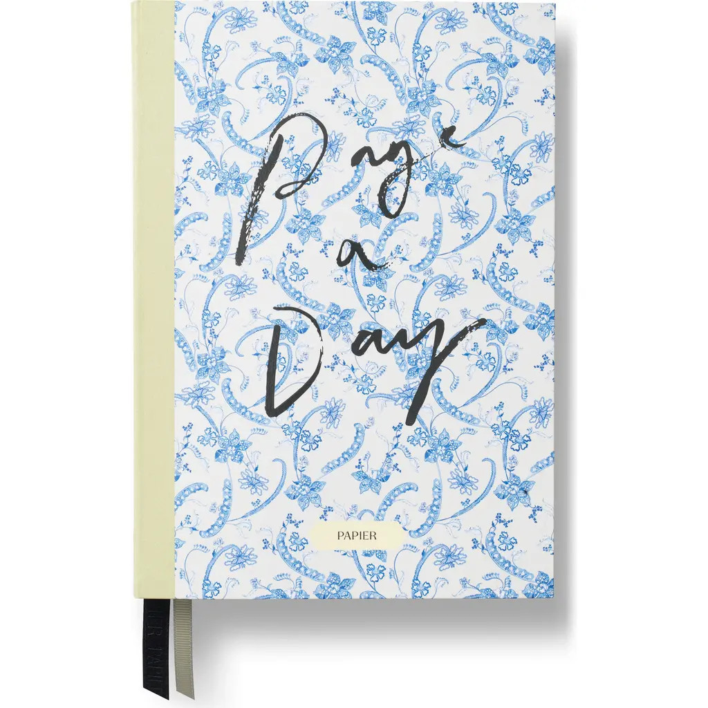 Papier Scripted Floral Undated Page A Day Planner in Light/Pastel Blue at Nordstrom | Nordstrom