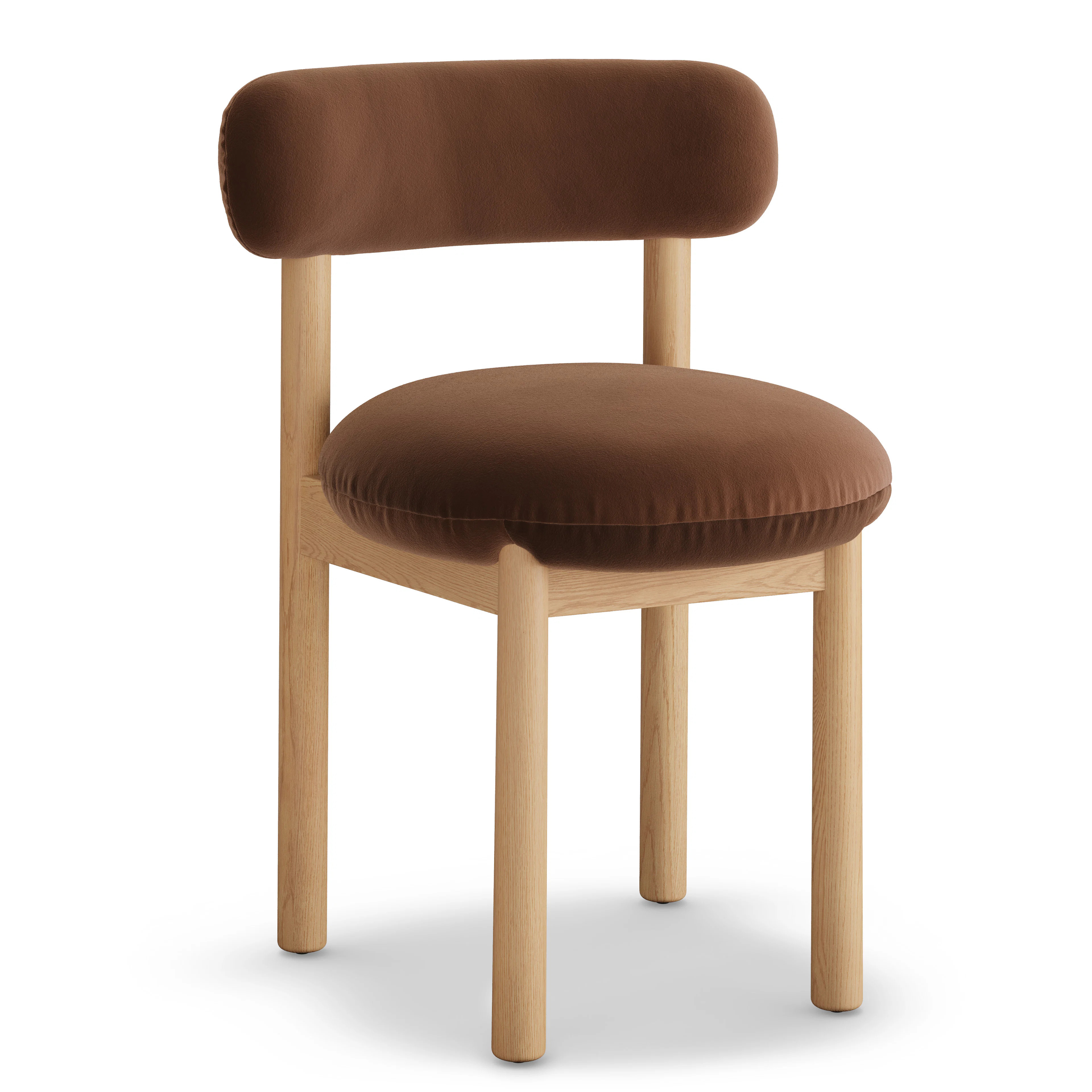 Munk Velvet Dining Chair - White Oak and Hale Earth | Article