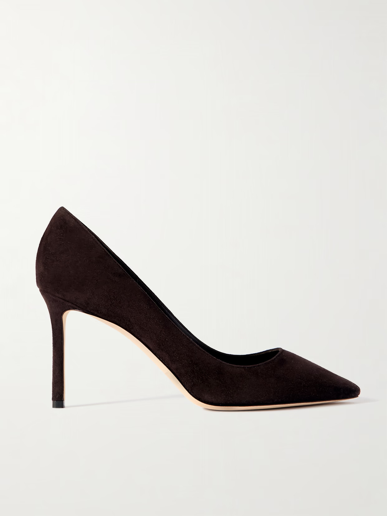 Jimmy Choo - Romy 85 Suede Pumps - Brown | NET-A-PORTER (US)