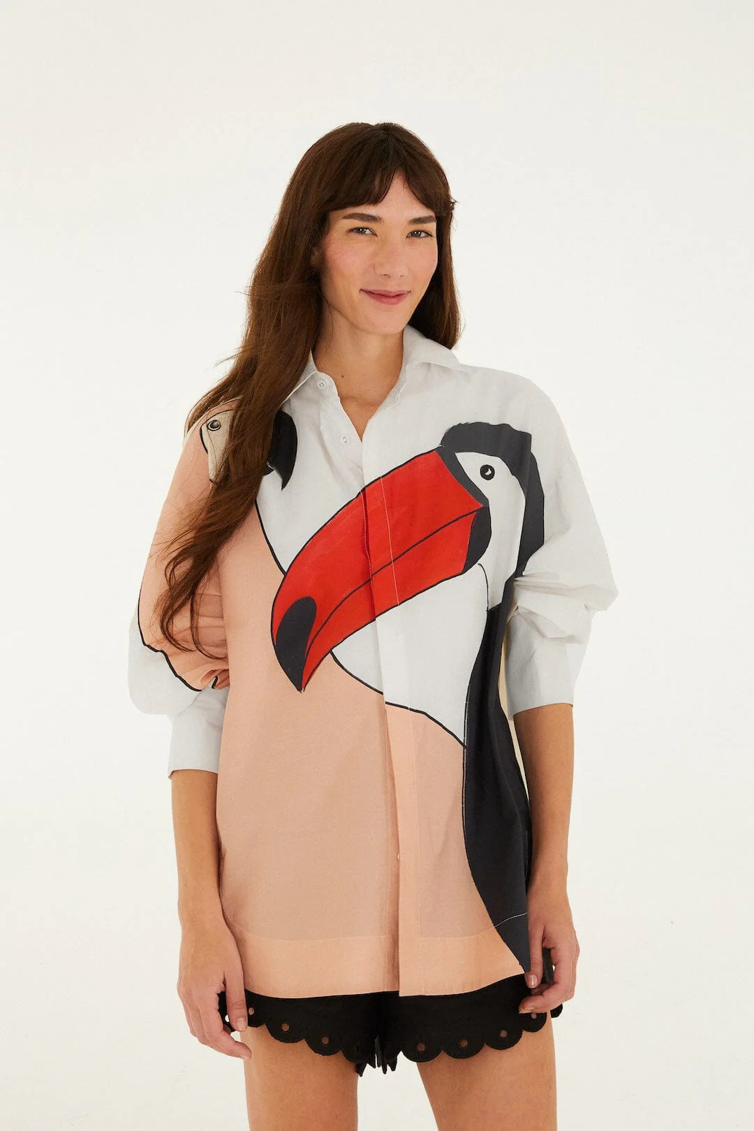 Graphic Birds Organic Cotton Shirt | FARM Rio | FarmRio (US)