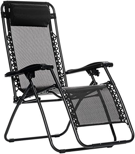 Amazon Basics Outdoor Zero Gravity Lounge Folding Chair, Black | Amazon (US)