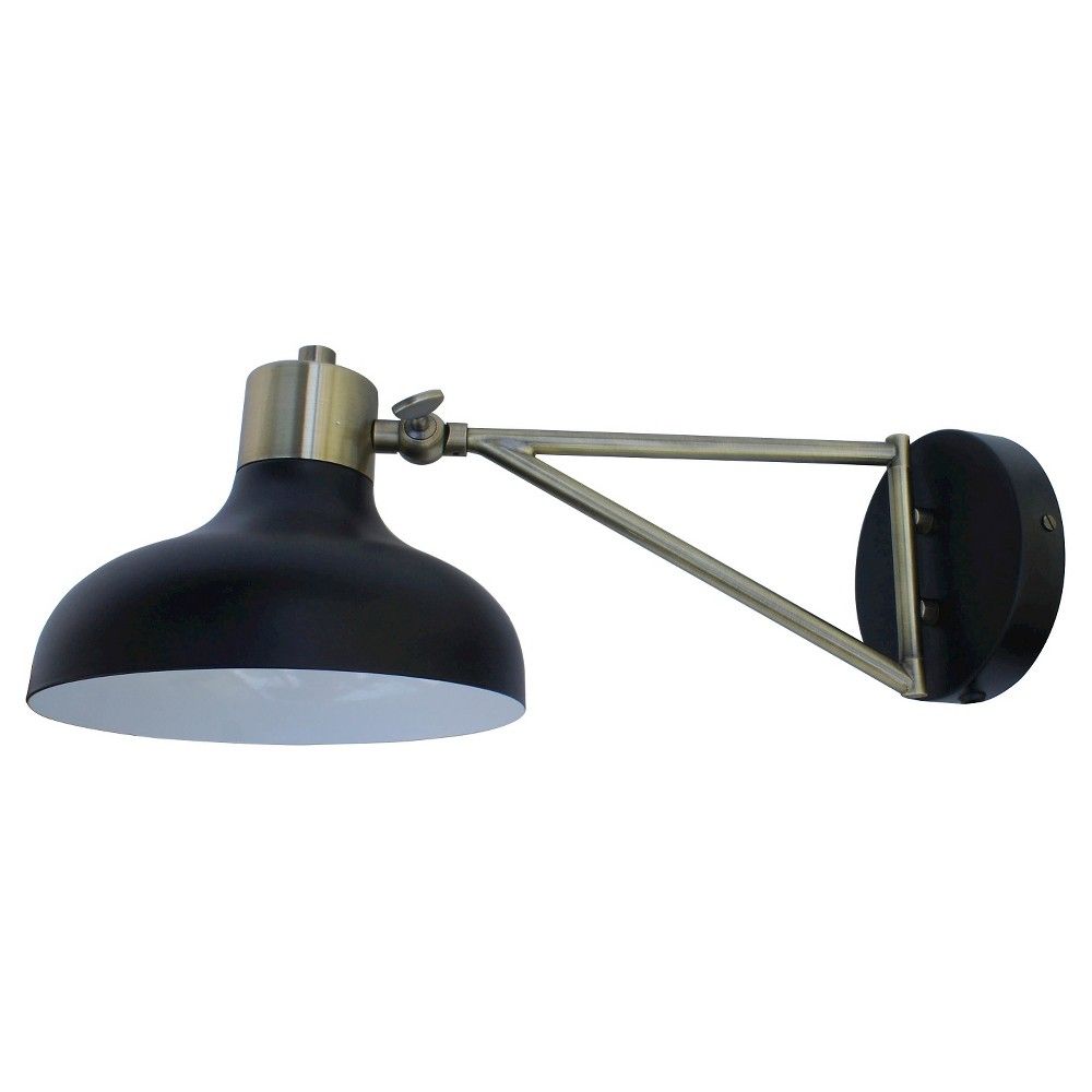 Crosby Collection Swing Arm Sconce Black (Includes CFL Bulb) - Threshold | Target