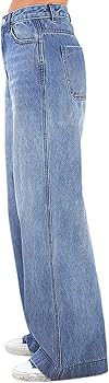 Womens Wide Leg Jeans - Baggy Loose Boyfriend Denim Pants | Amazon (US)