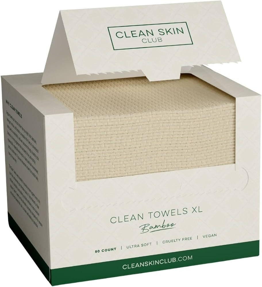 Clean Skin Club Bamboo Viscose Clean Towels XL™, 100% USDA Biobased Face Towel, Disposable Face... | Amazon (US)